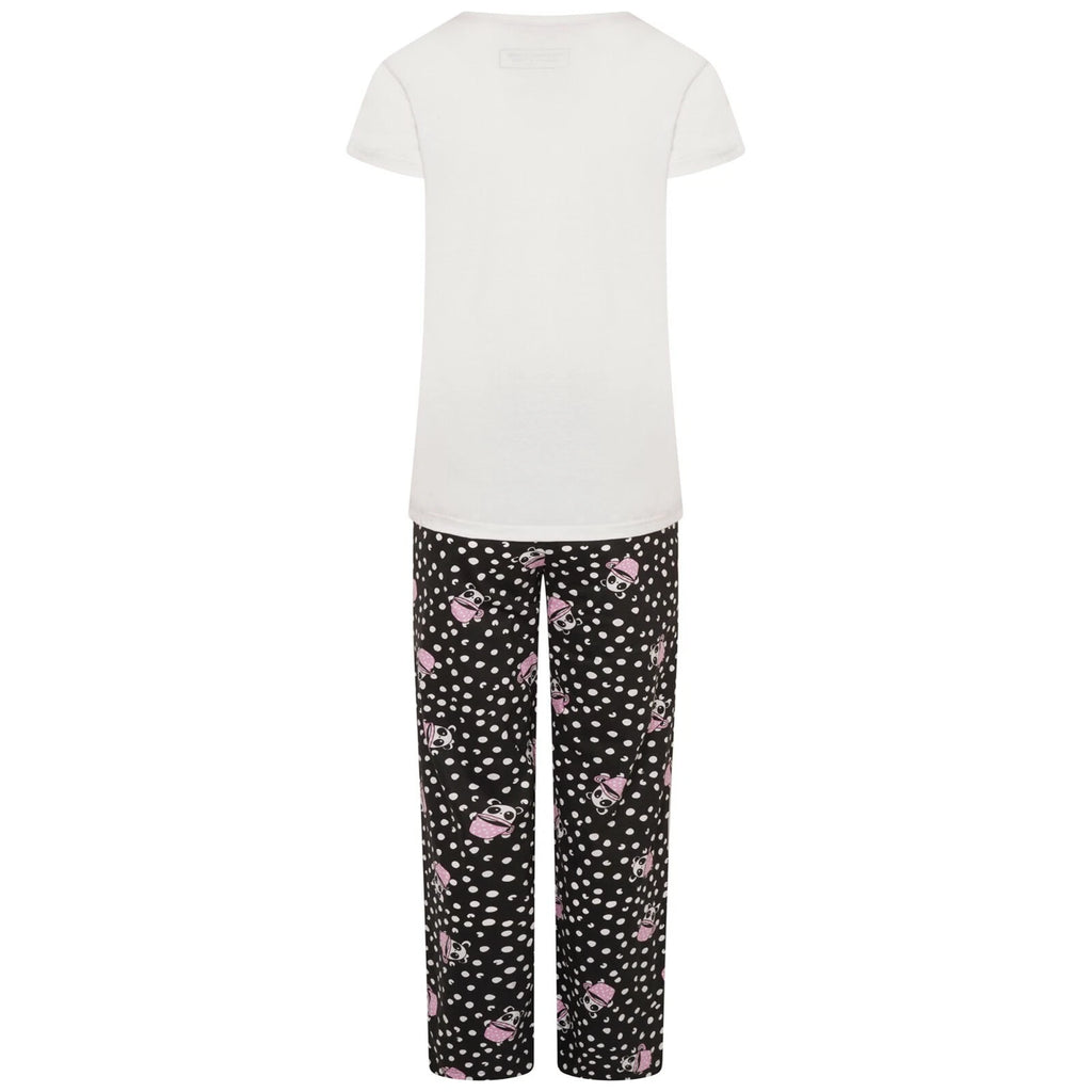 Ladies Ex-Stores Novelty Cute Bear And Panda Print Pyjama Set, Nightwear, PJ's