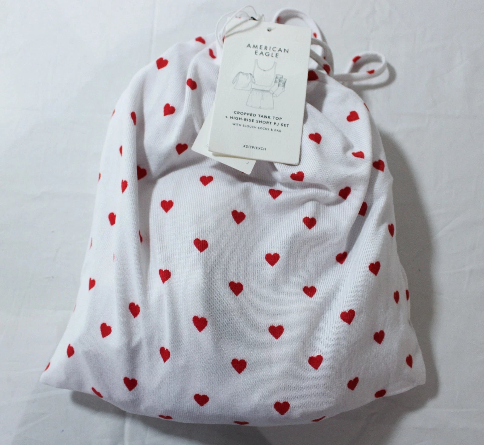 American Eagle Womens Socks, Bag, Crop Tank Top & Shorts PJ Set AP2 Multi US: XS