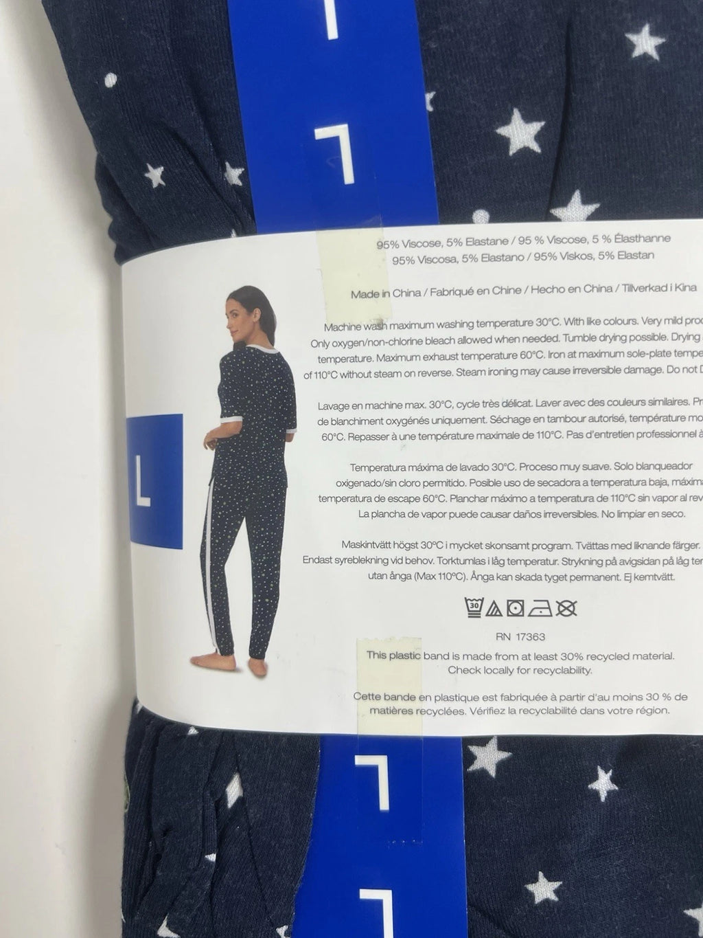 DKNY Pyjama 2 Piece Set Navy & Green Size Large Brand New In Original Packaging