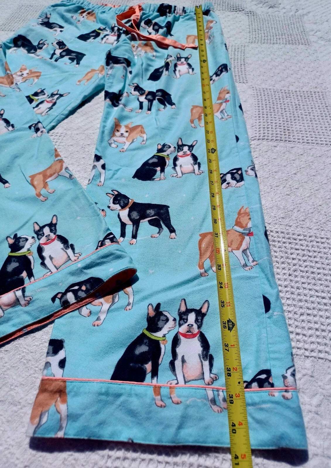 Nick&Nora Flannel Sleepwear Cotton Pajama Set Puppy Eyes Dog Print Relaxed M