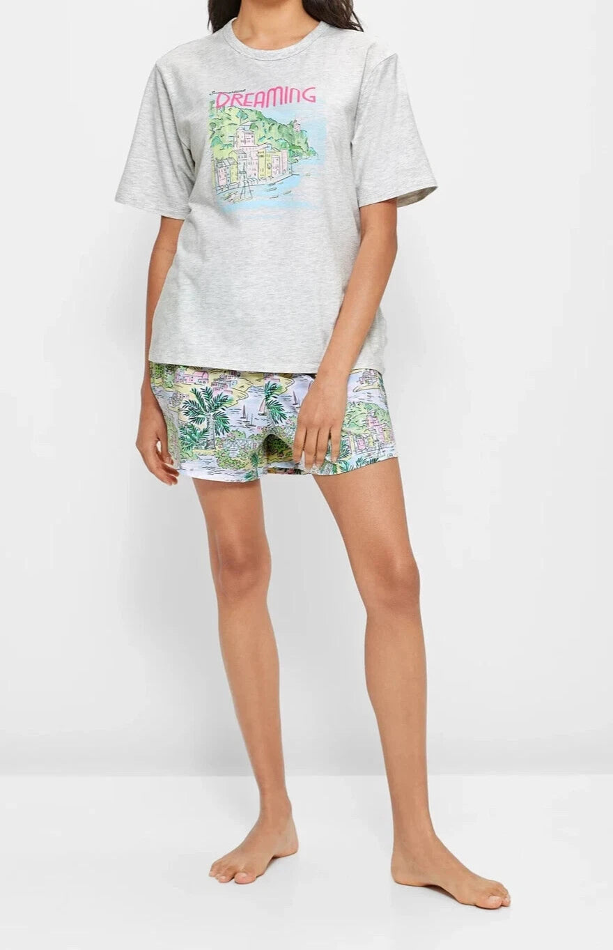 LADIES size M / 12 Summertime Dreaming grey marle pyjamas Target Medium NEW A560