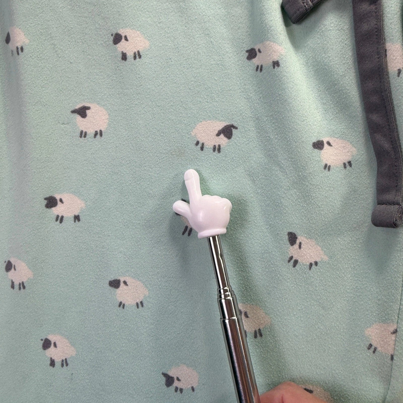 MUNKI MUNKI Women’s Pajama Set Mint Green Sheep Print Short Sleeve Top Pants XS