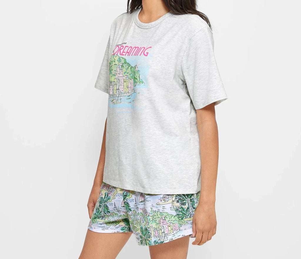 LADIES size M / 12 Summertime Dreaming grey marle pyjamas Target Medium NEW A560