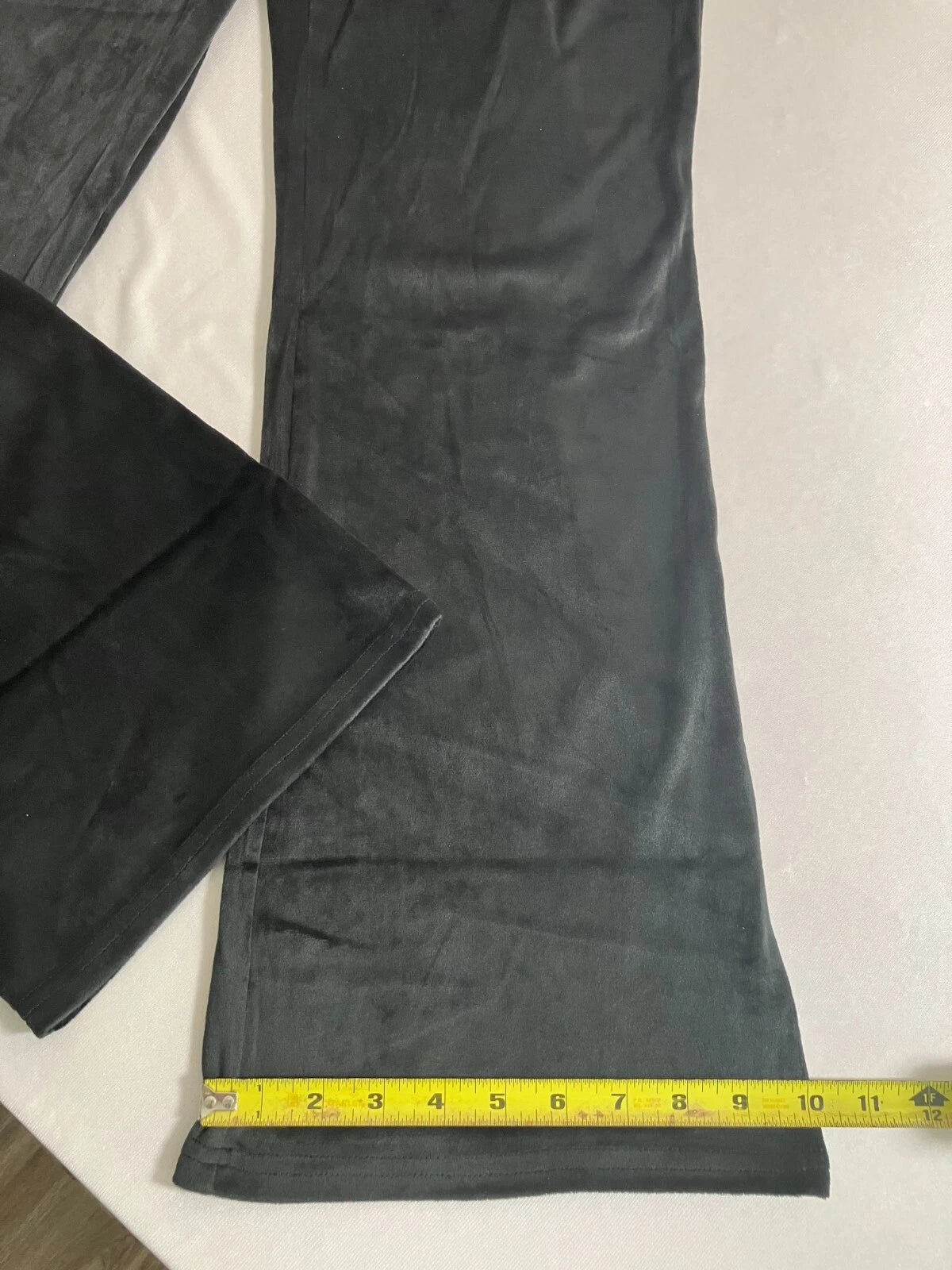 Juicy Couture Velour Sleepwear Lounge Set Size Large Black Top + Flare Pants NEW