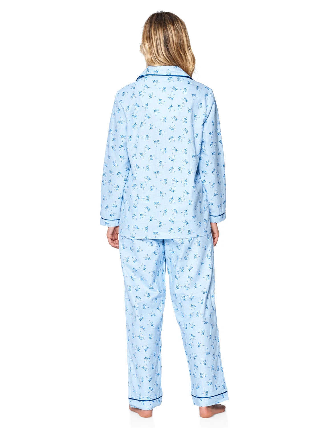 Casual Nights Women's Flannel Long Sleeve Button Down Pajama Set