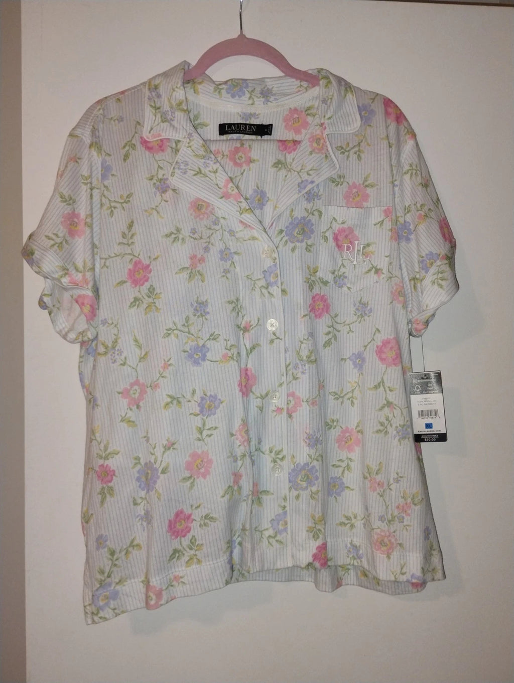 Ralph Lauren Cotton 2 Piece Pajamas Set New Size XL