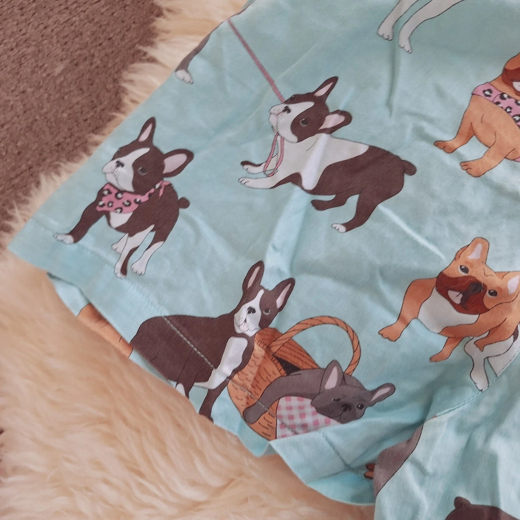 Peter Alexander Pug pyjama top Size S & Bottoms Size XS Set Shorts Dog