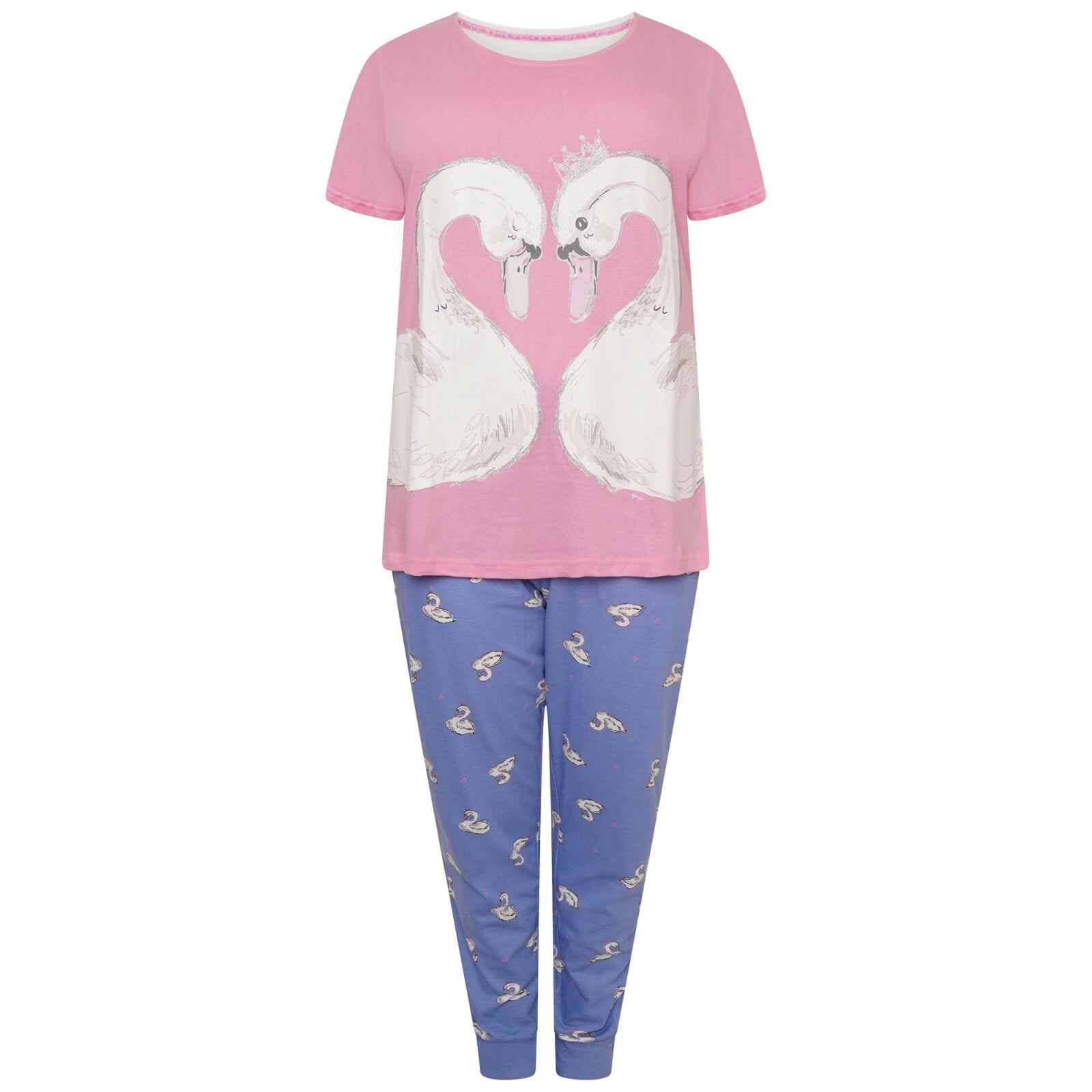 Ladies Ex-Stores Novelty Cute Bear And Panda Print Pyjama Set, Nightwear, PJ's