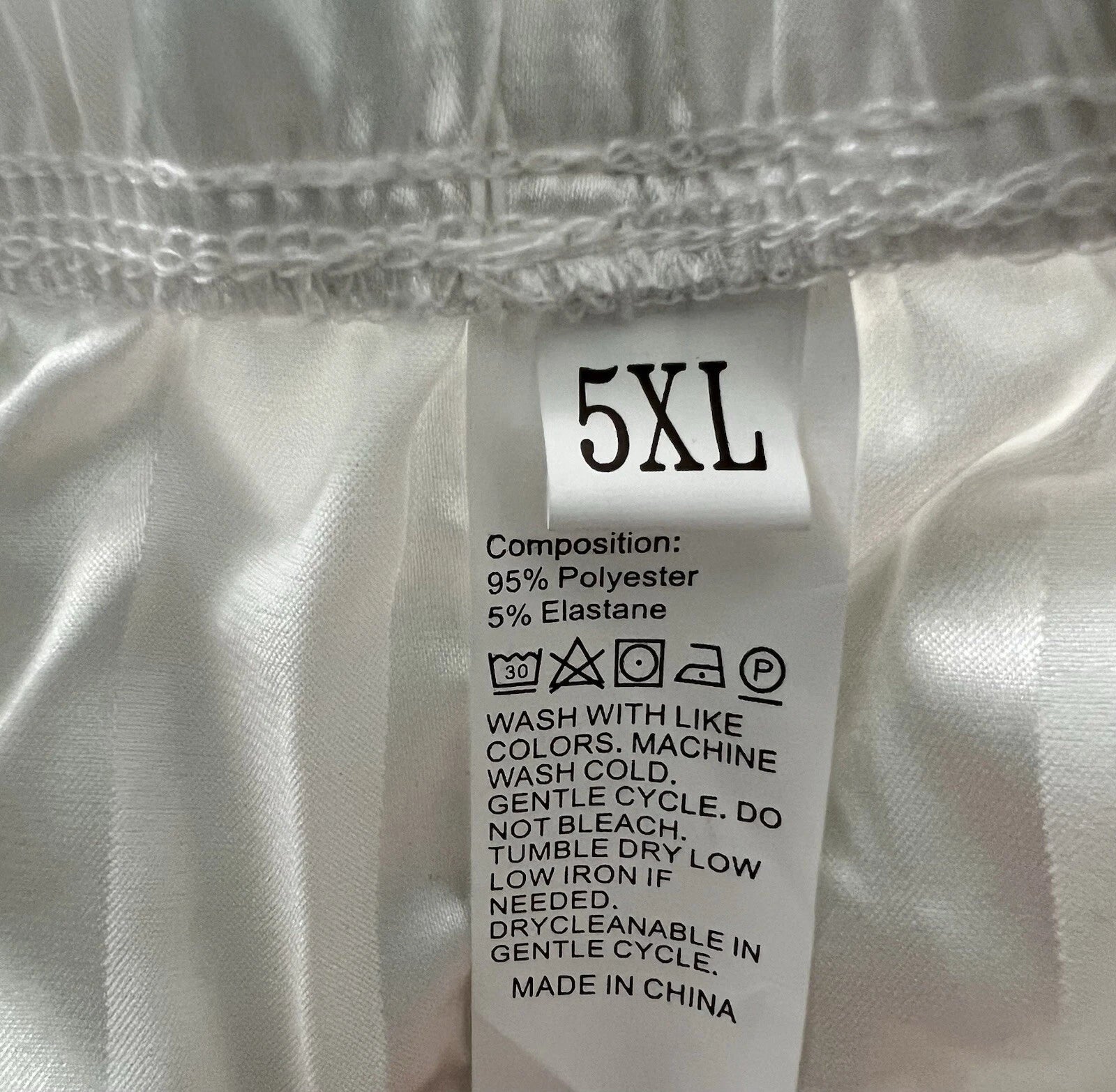 New Women’s Plus Size 5XL White Satin Pyjamas Pjs Sleepwear Set Black Trim