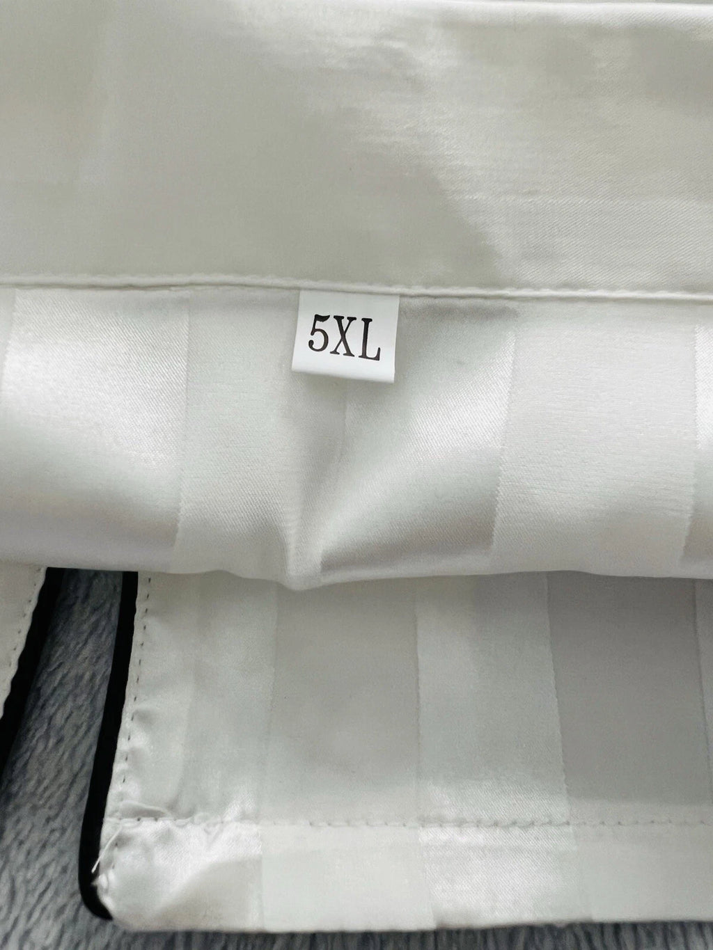 New Women’s Plus Size 5XL White Satin Pyjamas Pjs Sleepwear Set Black Trim