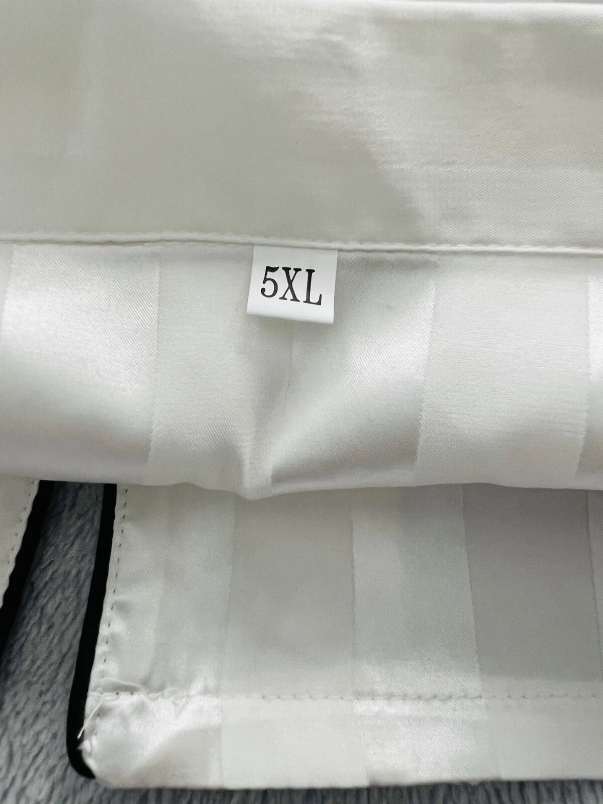 New Women’s Plus Size 5XL White Satin Pyjamas Pjs Sleepwear Set Black Trim