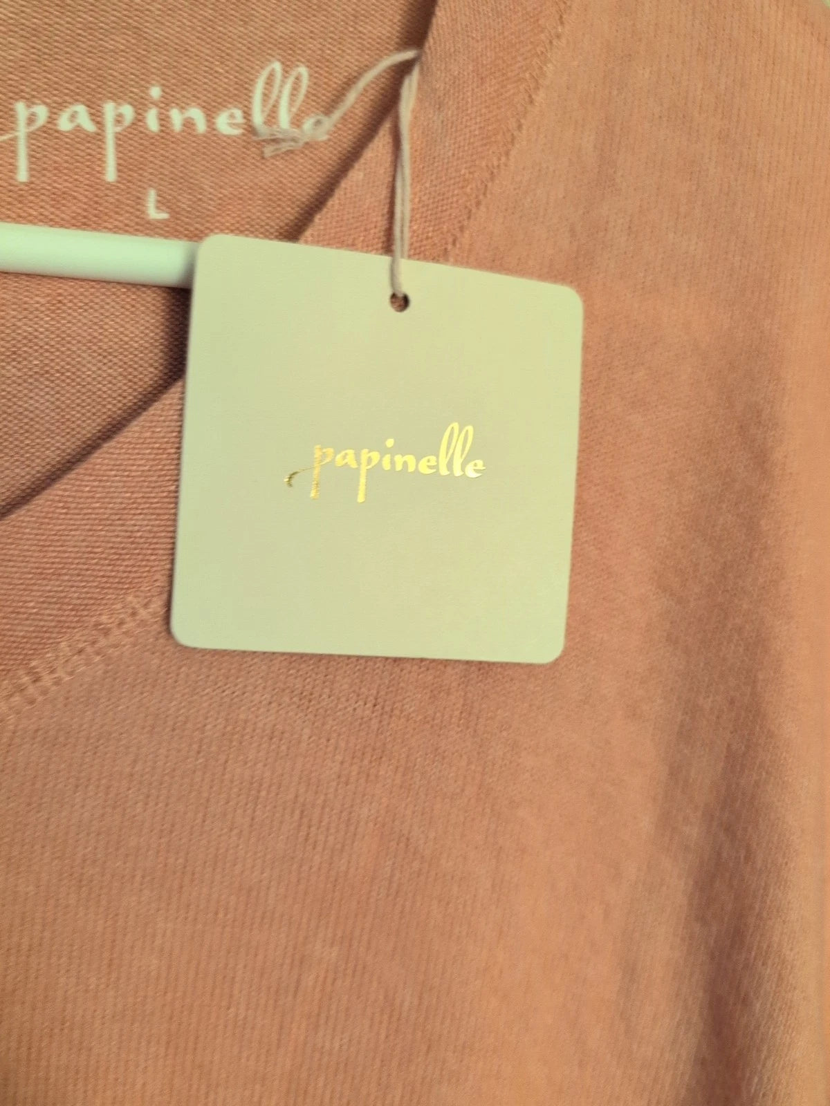 Papinelle Loungeware Pajama Set Size L Soft And Comfy Quiet Luxury Y2K NWT