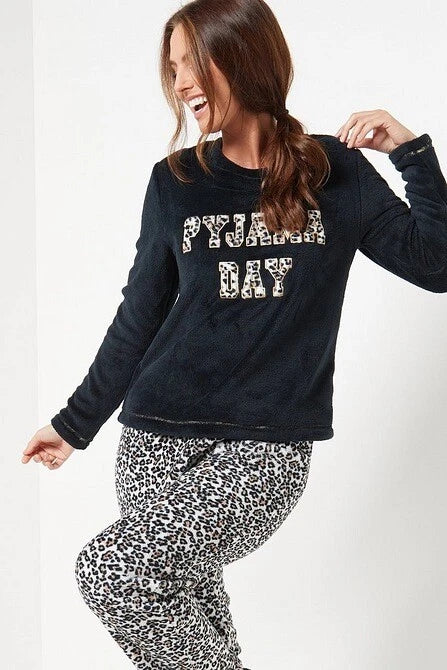 Ladies Womens SUPERSOFT FLEECE Pyjamas and Matching Socks Cosy PJ SET UK 8-26