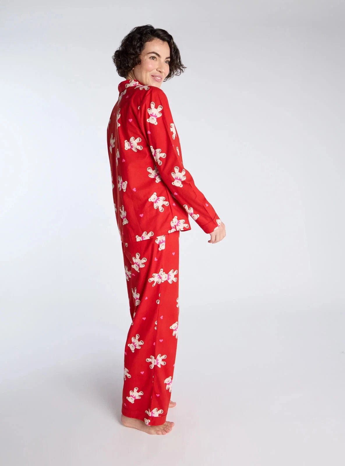 Boux Avenue Pyjama Set Women's Teddy Bear Fleece Ladies Nightwear PJ with Bag