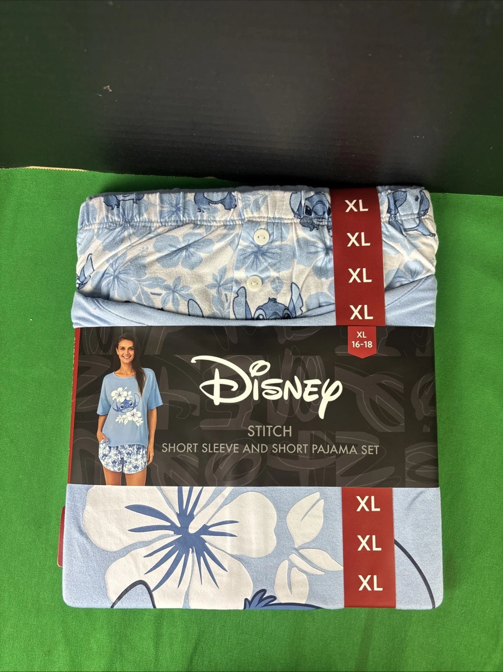 Stitch 2-Piece Short Sleeve and Short Pajama Set Size XL 16-18