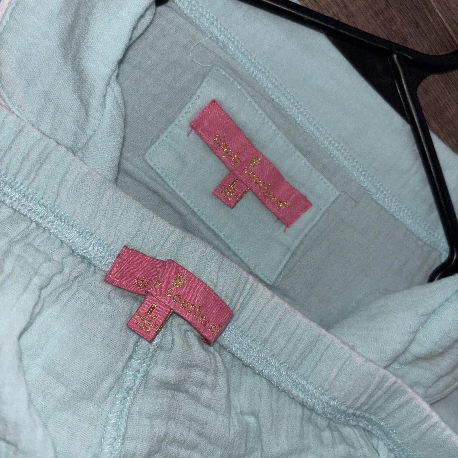 Simply southern light blue pajama set women’s size L