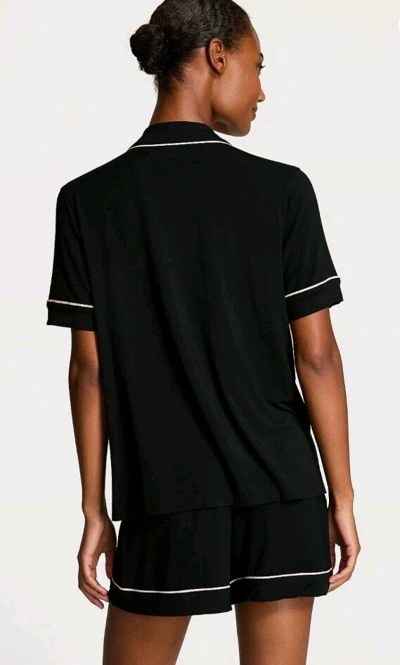 NWT Victoria’s Secret MODAL SHORT PJ SET Black Size S MSRP $65