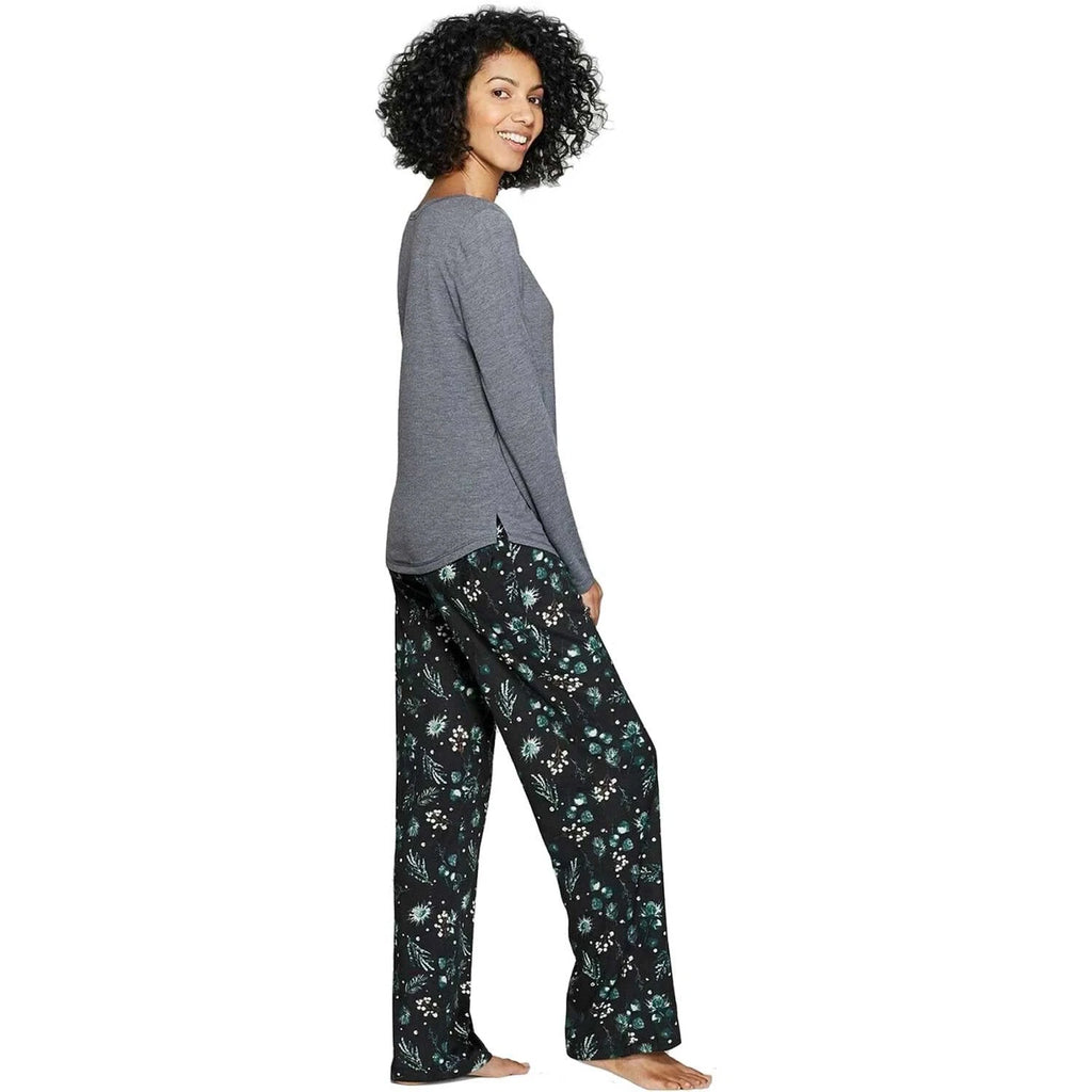 Stars Above Women's Henley Super Soft Sleep Pajama 2 Piece Set Smart Blue XL