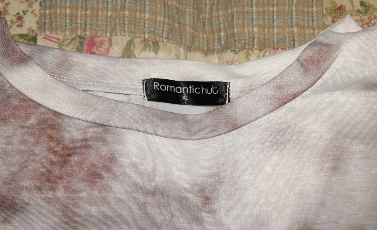 XL NWOT Women's Romantic Hut Salmon Tie Dye Jogger & LS Crew Neck Top Lounge SET