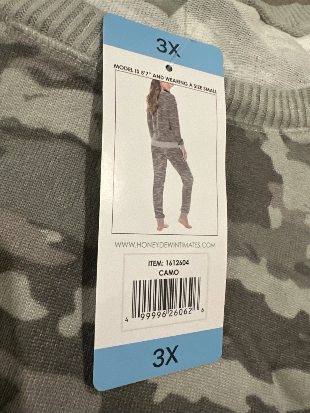 Honeydew Women's 2-Pc Super Soft Printed Soft Pajama Lounge Set  3X Camo 1612604