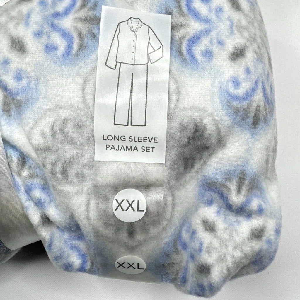 Charter Club Women's 2 Piece Fleece Pajama Set Button Front & Pant XXL $59