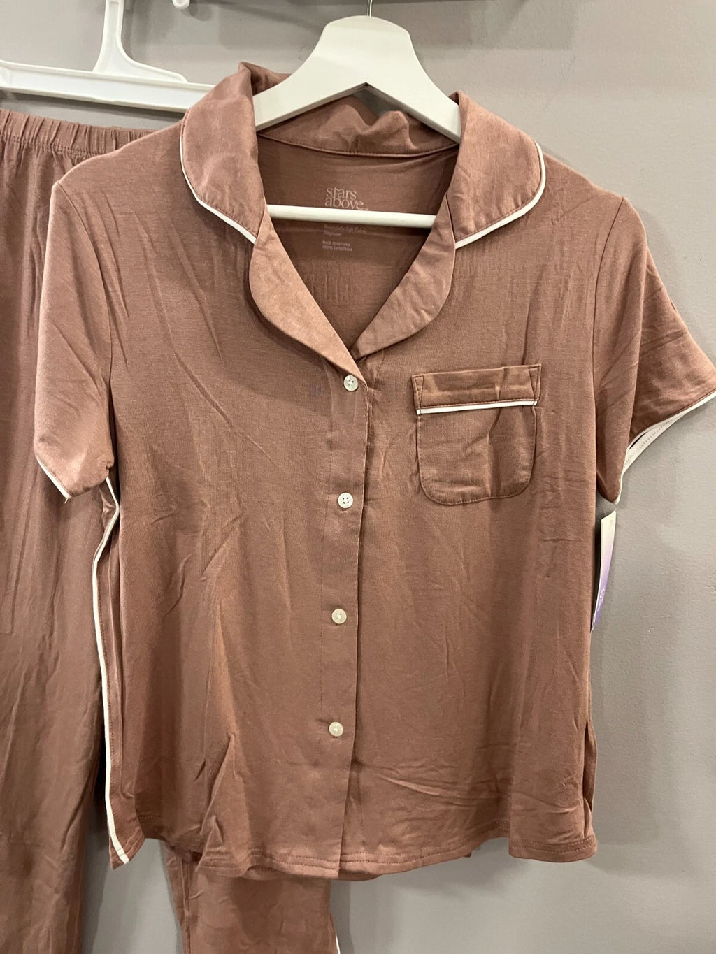 2pc Stars Above Womens Notch Collar Pajama Set, Lumbrook Mauve Size XS