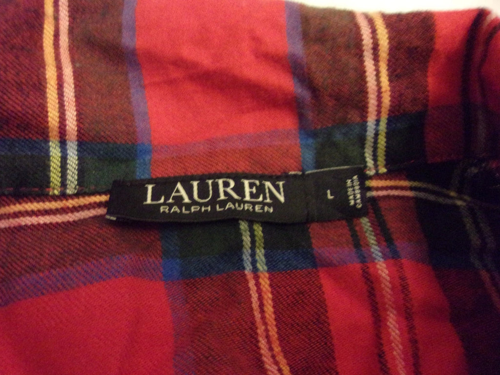 Ralph Lauren Black Label Pajama Set Red Plaid Size Large Soft Cotton Viscose New