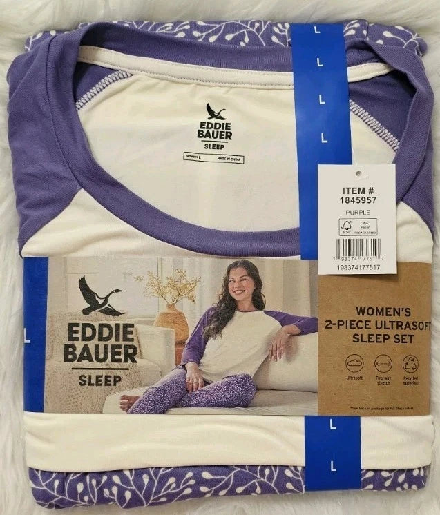 Eddie Bauer Purple Size Large 2-Piece Ultra Soft Pajama Set NWT 💜