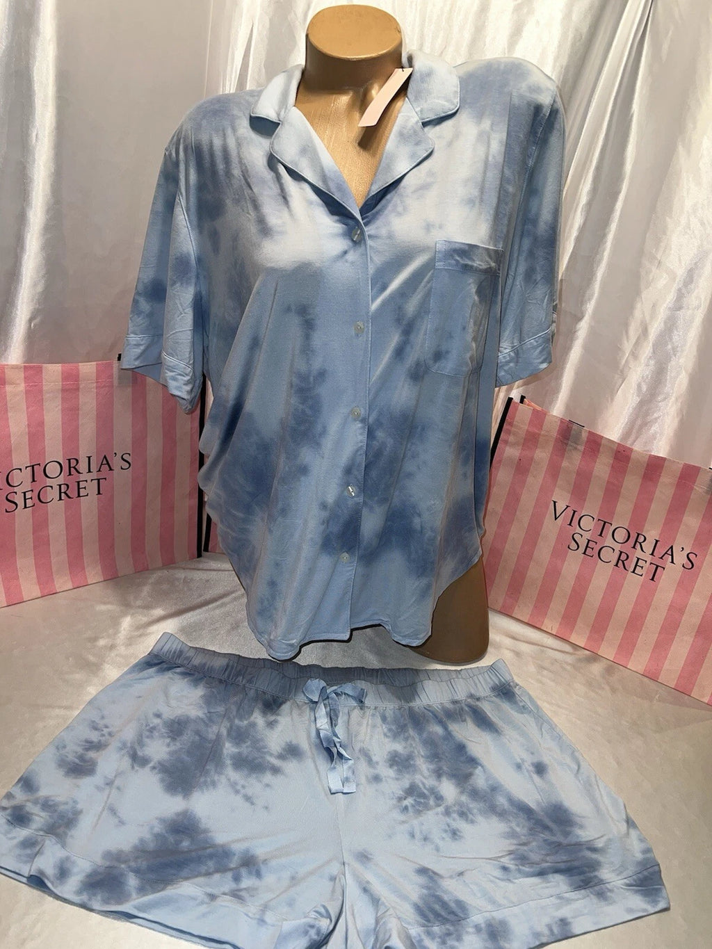 Victoria's Secret Pajama Lounge Set Modal Super Soft XXL Blue Cloud