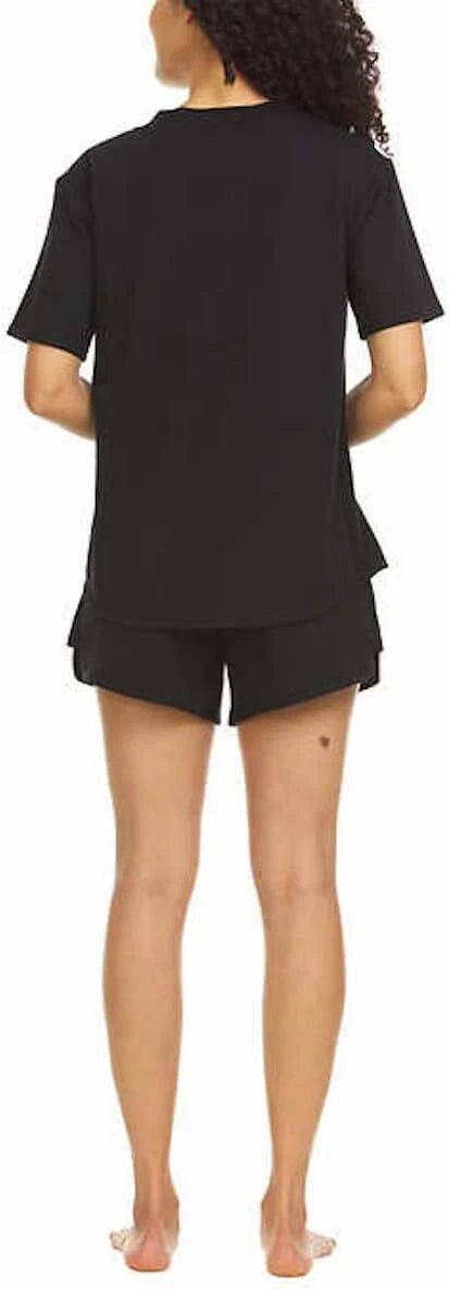 Flora Nikrooz Women's French Terry 3 Piece Lounge PJ Set(Black,XL)