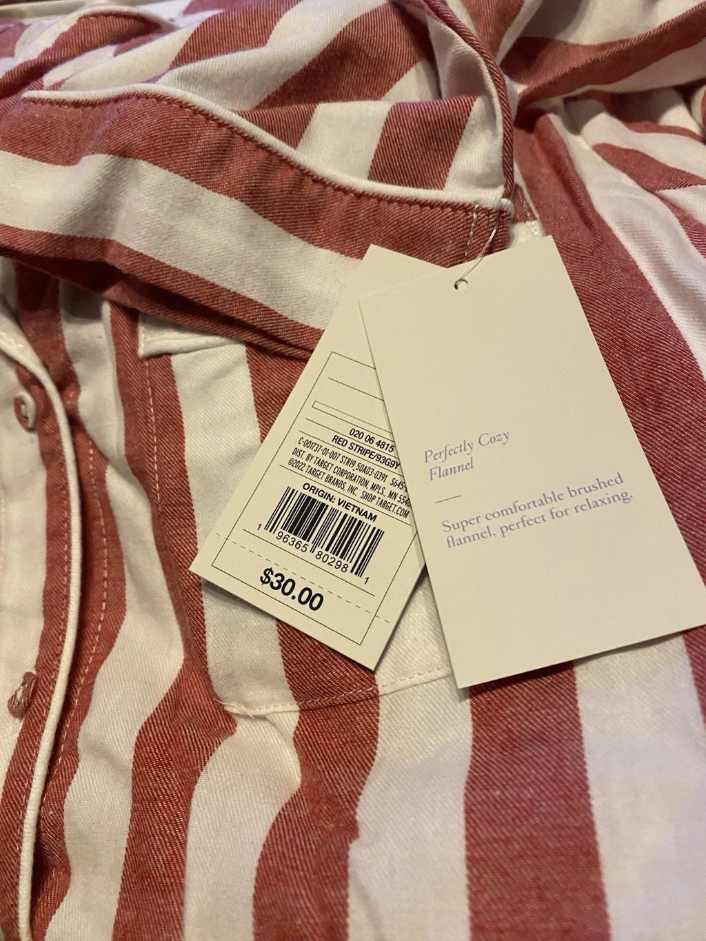 Stars Above Women's XS Pajama Set Red White Striped Perfectly Cozy Flannel New
