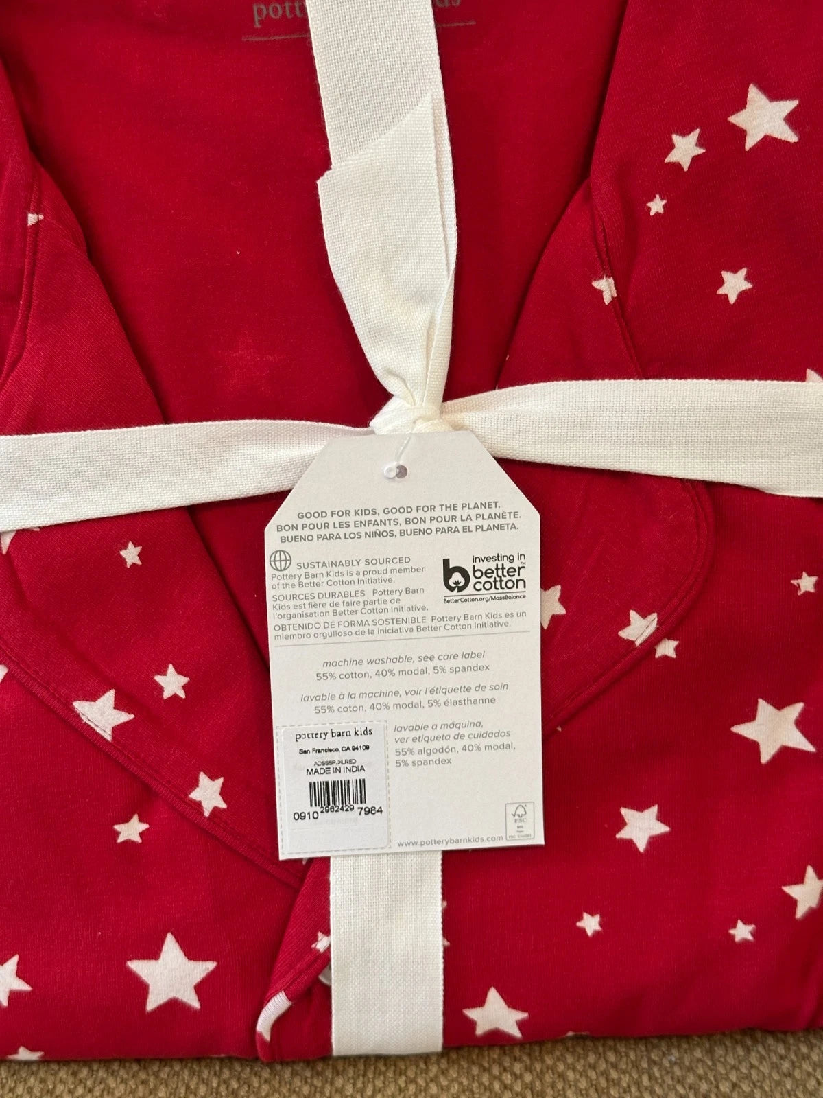Pottery barn kids ADULT XL  STARRY SKIES SILKY Pajama set  New w/tags $79