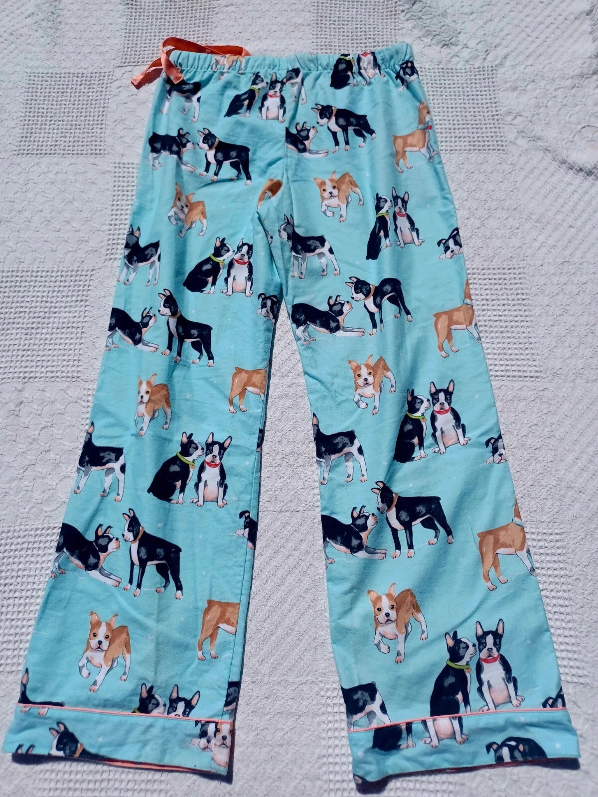 Nick&Nora Flannel Sleepwear Cotton Pajama Set Puppy Eyes Dog Print Relaxed M
