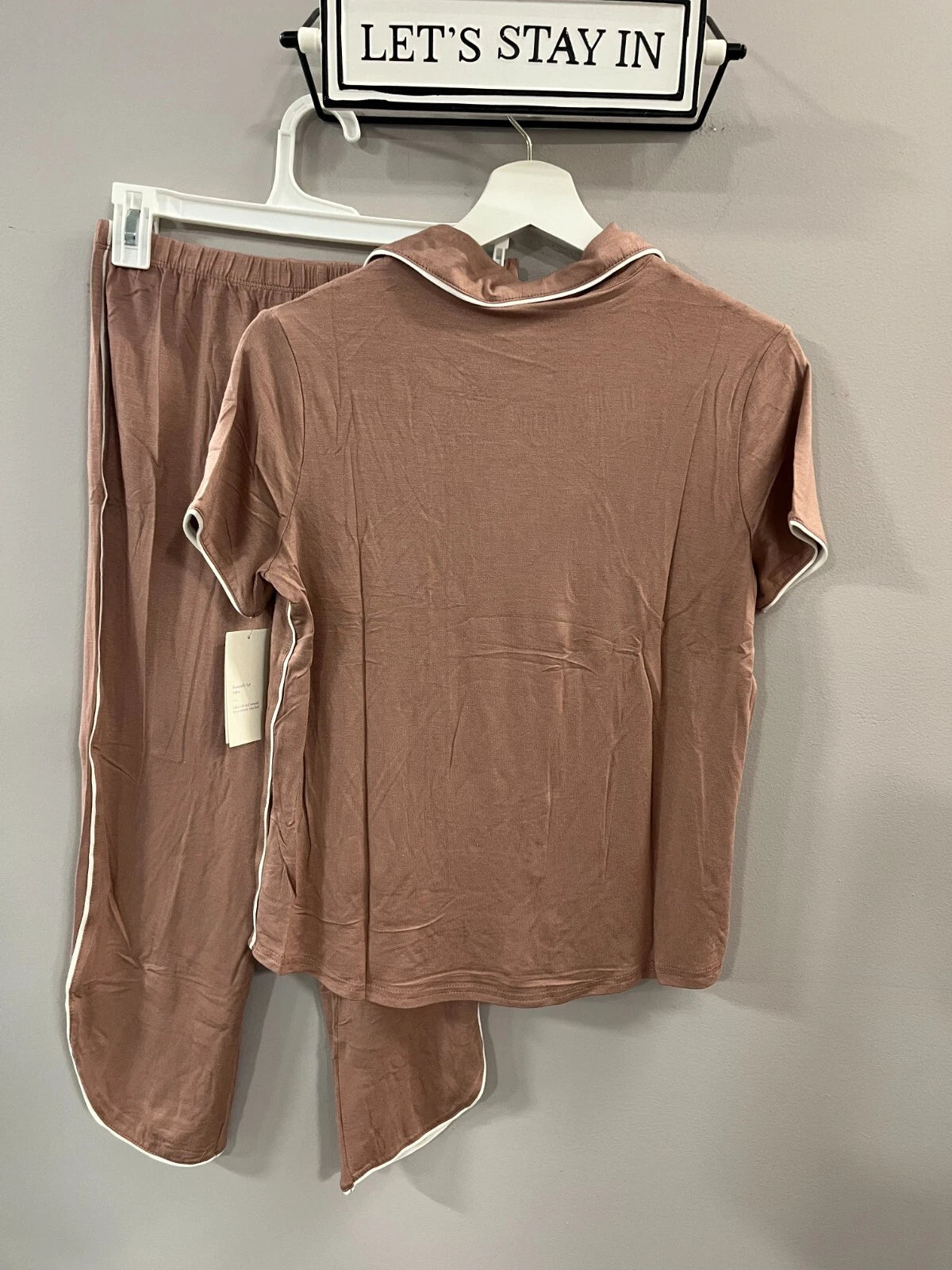 2pc Stars Above Womens Notch Collar Pajama Set, Lumbrook Mauve Size XS