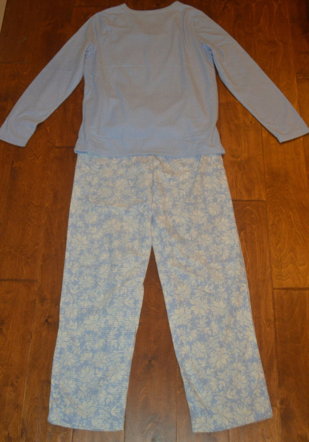 Women's Adonna Blue Floral 2 Piece Pajama Sleep Set Size XS
