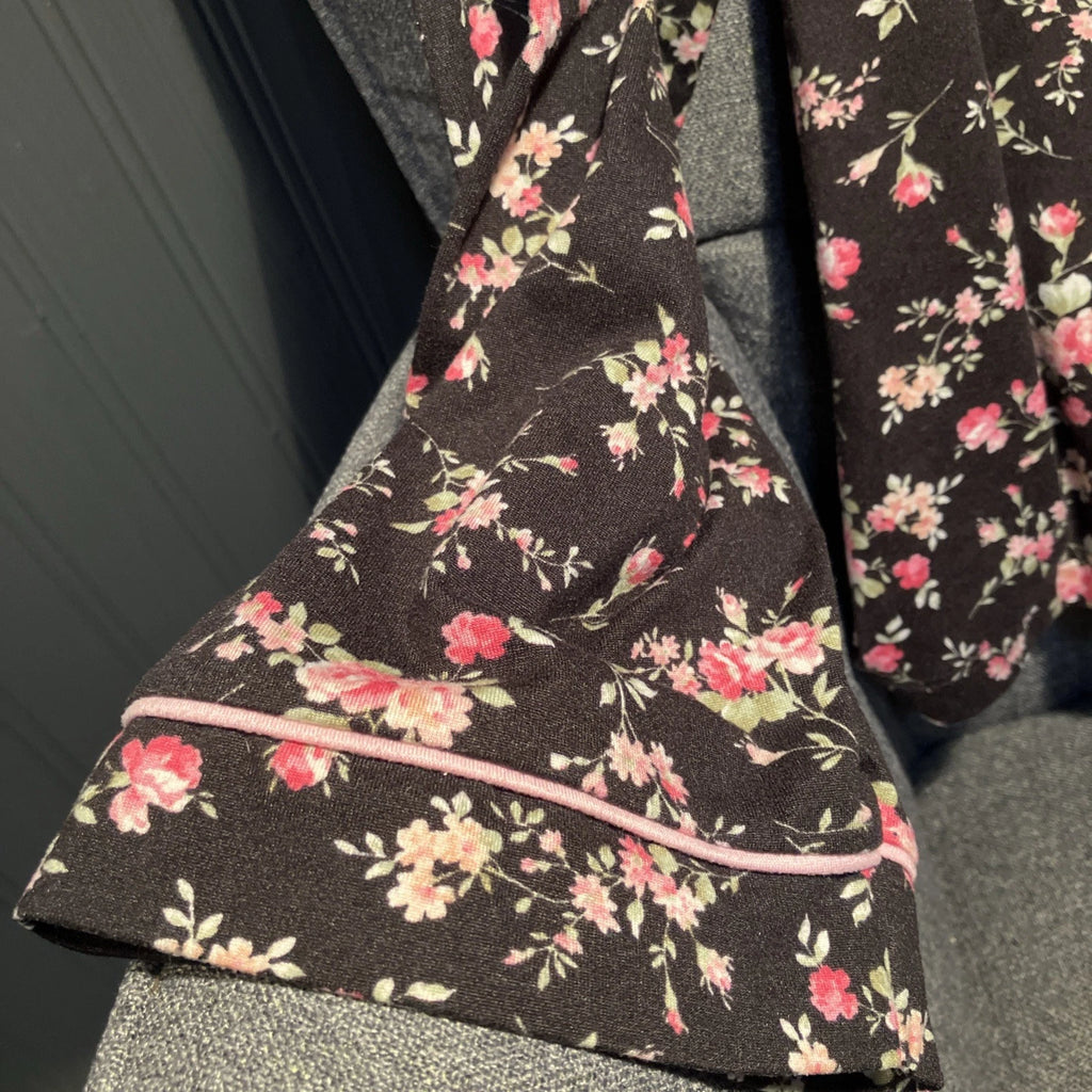 Flora Nikrooz Long Sleeve 2 Piece Lounge Pajama Set Black Pink XXL 22/24 Soft