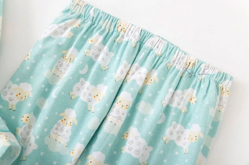 Womens 100% Cotton Pajamas Set Flannel Printed Button Nightwear Loungewear 12-24