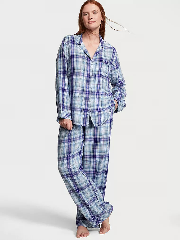VICTORIA'S SECRET Flannel Long PJ 2-pc Set Many Sizes XS,S,M,L,XL Reg,Long,Short