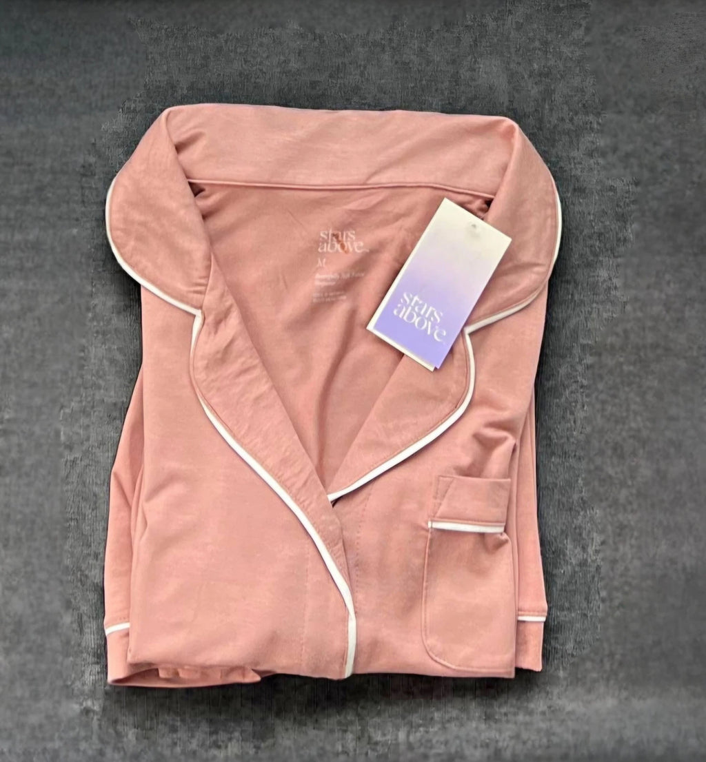 Stars Above Womens Short Sleeve Top & Bottom Set Pajama Size M Mauve Color NWT