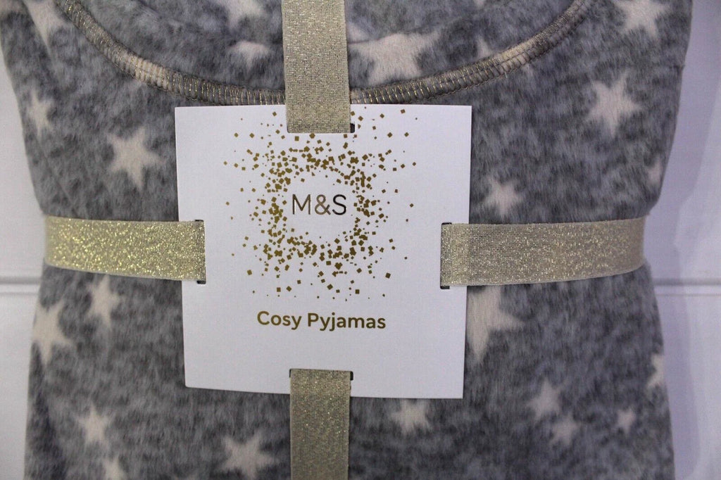 M & S Ladies Supersoft Fleece Pyjamas Long Sleeve Cuff Leg Warm Cosy Loungewear