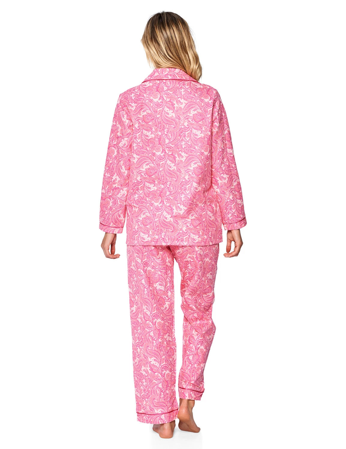 Casual Nights Women's Flannel Long Sleeve Button Down Pajama Set