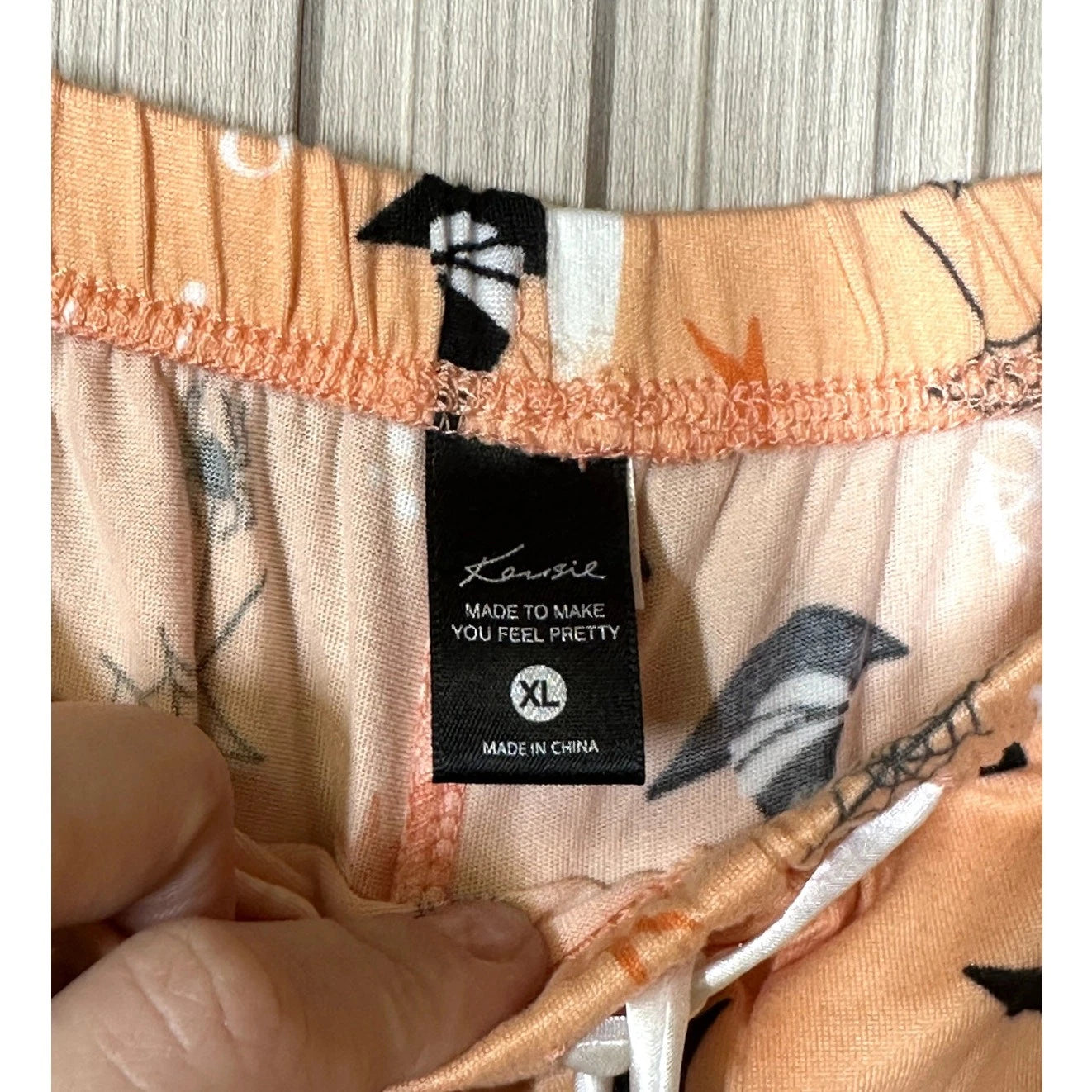 Kensie 2-Piece Women's Halloween Boo Orange Pajamas Set Size XL