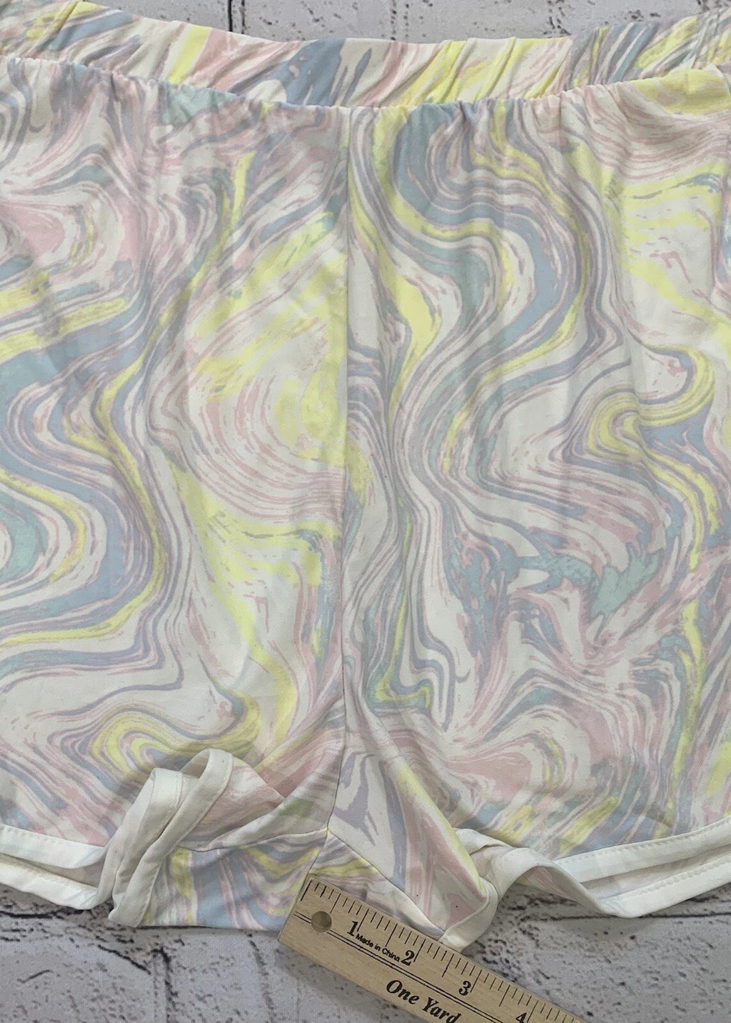 NWT Derek Heart Women’s L Marbled White 2pc Activewear/Sleepwear Pajamas Lounge