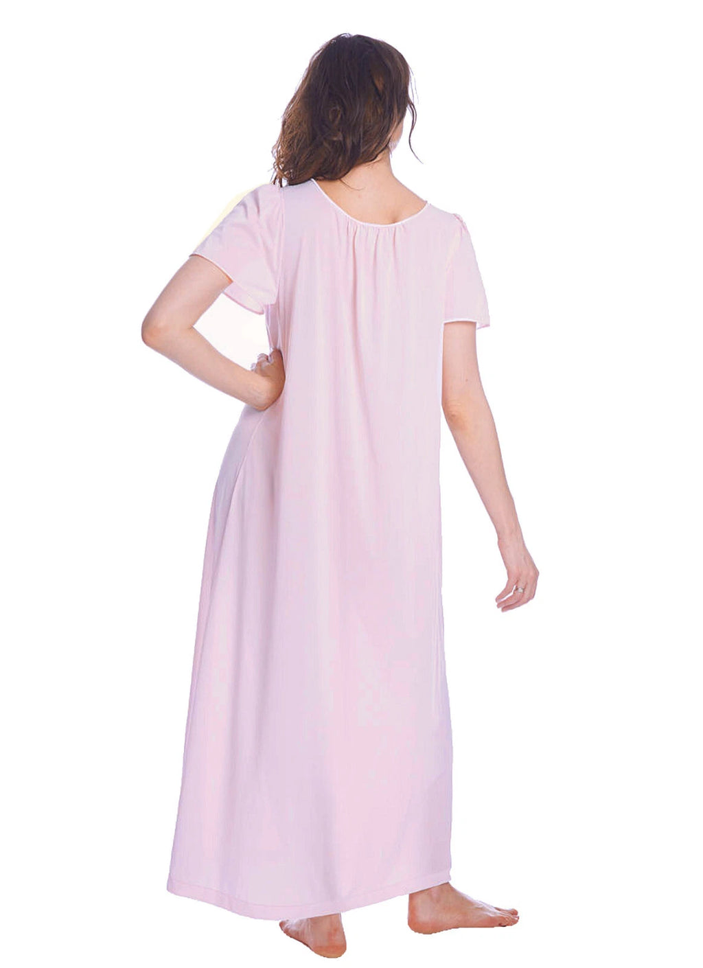 Shadowline Nightgown Robe Womens Rosy Pink Long Nylon Sleepwear Pajama Sleep Set