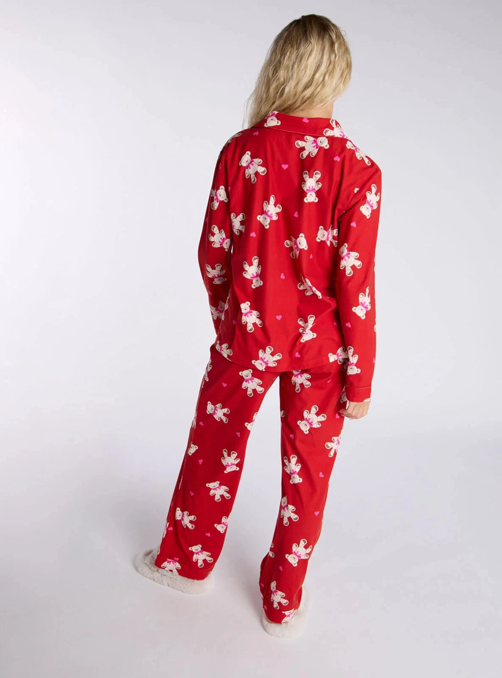 Boux Avenue Pyjama Set Women's Teddy Bear Fleece Ladies Nightwear PJ with Bag
