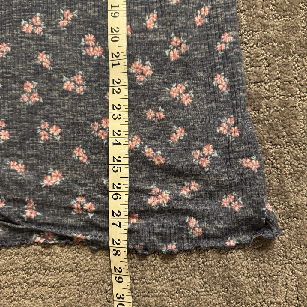 LAURA ASHLEY Pajama Set Womens 1X-Large Gray Pink Floral Short Sleeve Top/Pants