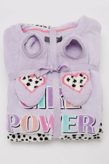 Ladies Womens SUPERSOFT FLEECE Pyjamas and Matching Socks Cosy PJ SET UK 8-26
