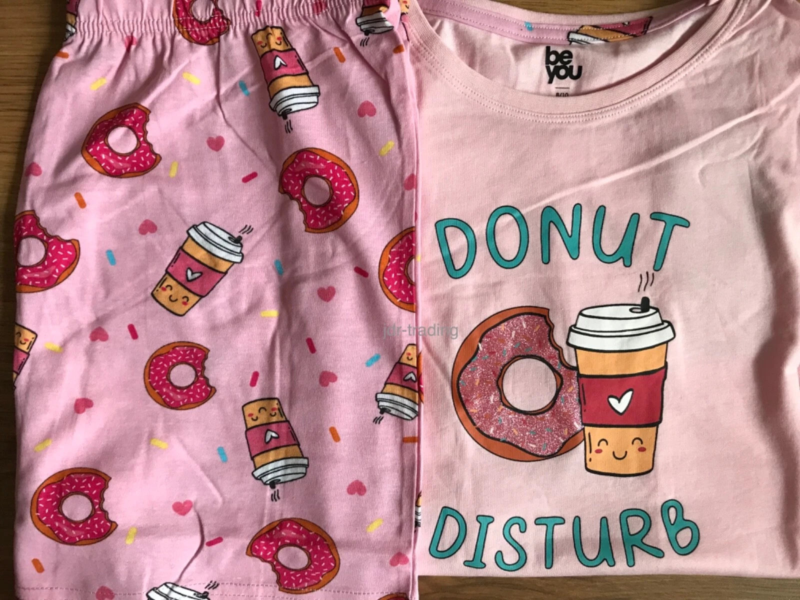 Ladies Womens Shortie PYJAMAS Set T SHIRT & SHORTS Top PJS Size UK 20-22