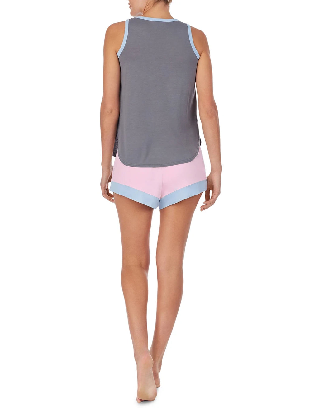 DISNEY 2-Piece I Run On Disney & Coffee Tank Top Shorts Pajama Set Medium Gray