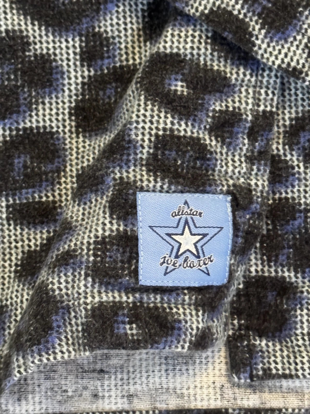 Joe Boxer Gray & Black Leopard Print  2 Piece Cotton Flannel Pajama Set Medium